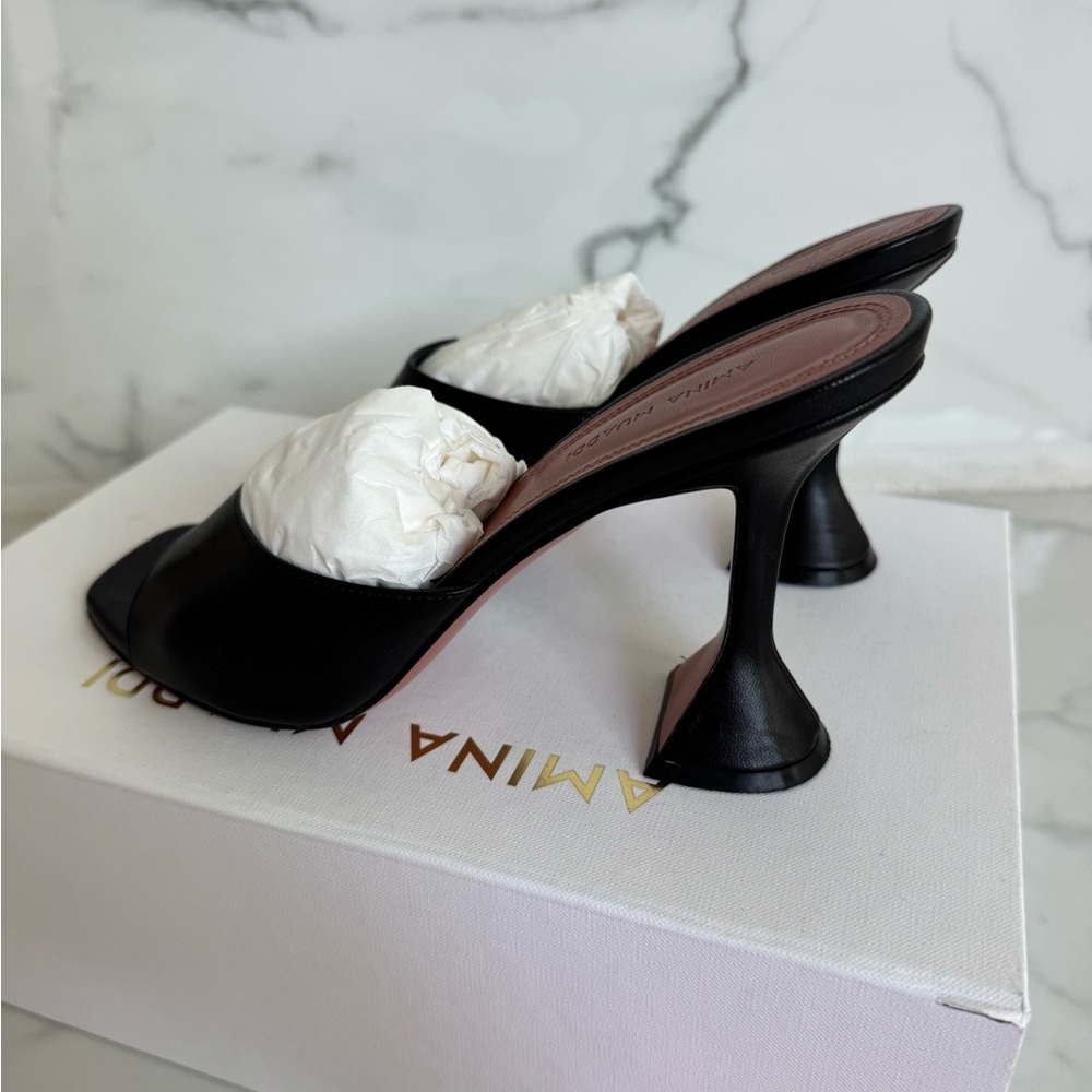 Amina Muaddi Black Lupita mules 39